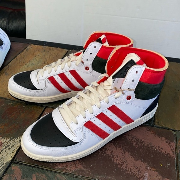NWOT Adidas Originals Men\'s White Red Black Top Ten PB Sneakers Shoes Size 11.5 main image 14